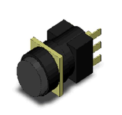 Omron A16 Series Push Button Switch, Momentary, Panel Mount, SPDT, Black LED, 250V ac, IP65 [A165-TBM-1]; 265-5278