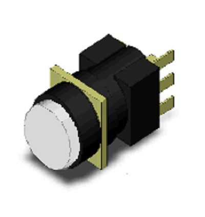 Omron A16 Series Push Button Switch, Momentary, Panel Mount, SPDT, White LED, 30V dc, IP65 [A165-TWM-1]; 265-5280