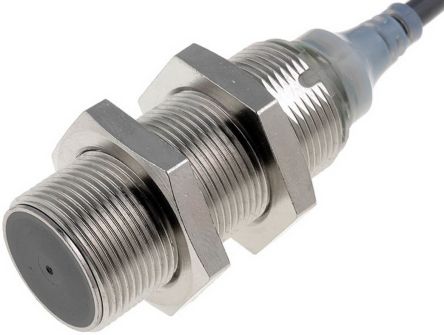 Omron Inductive Threaded Barrel Proximity Sensor, M18, 8 mm Detection, PNP NO, 12 → 24 V dc [E2A-S18KS08-WP-B1 2M]; 265-5299