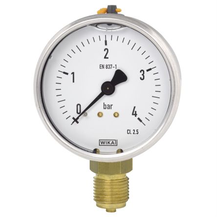 WIKA Analogue Pressure Gauge 16bar Back Entry 40mm Outside Diameter [48765959]; 265-6668