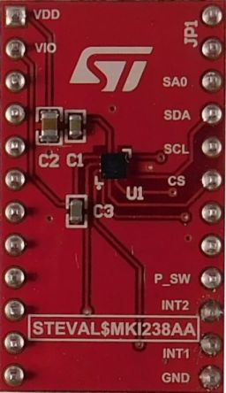STMicroelectronics STEVAL-MKI238A Accelerometer Sensor Evaluation Kit for LIS2DUX12 STEVAL-MKI109V3 [STEVAL-MKI238A]; 265-7045