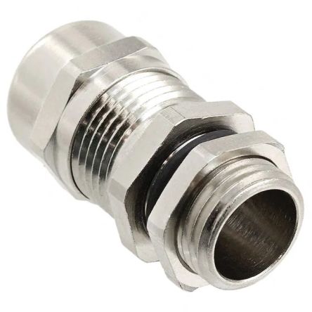 TE Connectivity Silver Nickel Plated Brass Cable Gland, M16 Thread, 4mm min., 8mm max., IP68 [1478884-2]; 265-7050