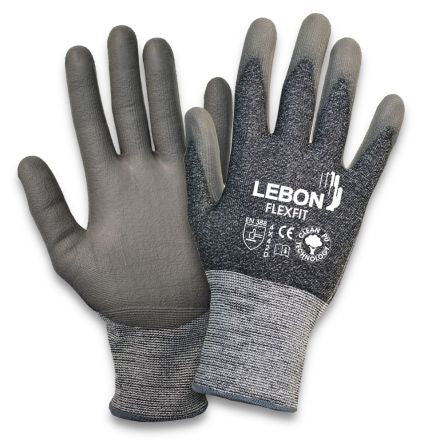 Lebon Protection FLEXFIT-10 Grey Elastane, HPPE, Stainless Steel, Polyamide Abrasion Resistant, Cut Resistant, General [FLEXFIT-10]; 265-7699