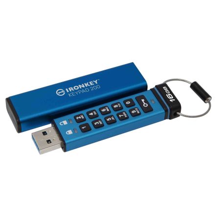 Kingston IronKey Keypad 200 16 GB USB 3.2 USB Stick [IKKP200/16GB]; 265-7724