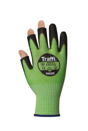 Traffi Green Elastane, Glass Fibre, HPPE, Polyester Abrasion Resistant, Cut Resistant, General Purpose General Handling [TG5220-08-PK]; 265-8429