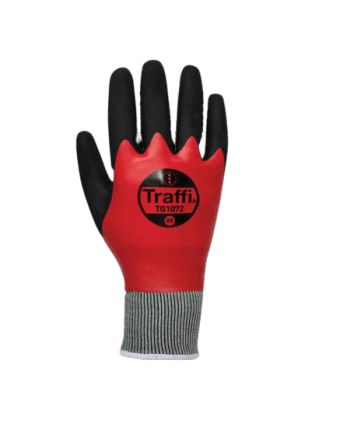 Traffi TG1072 Black/Red Acrylic, Nylon (Liner) Cut Resistant Gloves, Size 11, Nitrile Coating [TG1072-11]; 265-9163