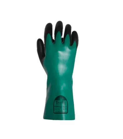 Traffi TG6500 Black, Green Cotton Safety Gloves, Size 11, NBR Coating [TG6500-11]; 265-9202