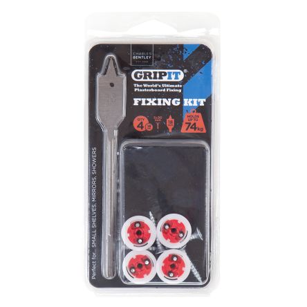 Gripit Red Stainless Steel Plasterboard Fixings, 18mm fixing hole diameter [GPSHELFKIT]; 265-9286