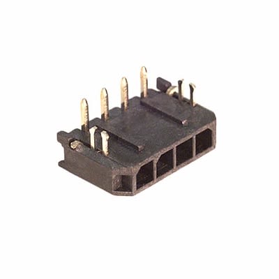 Molex 43650 Series Right Angle PCB Header, 4 Contact(s), 3 mm Pitch, 1 Row(s), Shrouded [43650-0404]; 265-9362