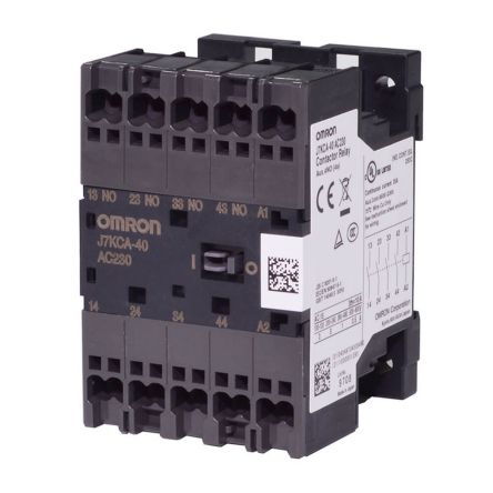Omron J7KCA J7KCA Contactor Relay, 24 V dc Coil, 4-Pole, 6 A, 1NC, 3NO [J7KCA-31 24VDC]; 266-0037