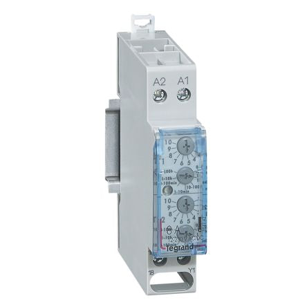 Legrand DIN Rail Mount Timer Relay, 250V ac, 0.1 → 360000s, 1-Function [0 047 42]; 266-0221
