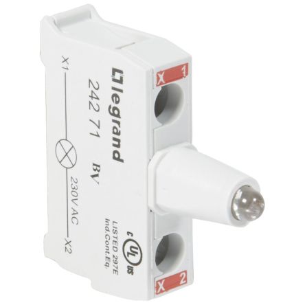 Legrand ACS Series Light Block for Use with Button Box, 23oV, Red Light [0 242 71]; 266-0297