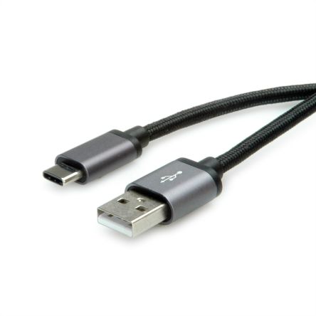Roline USB 2.0, Male USB C to Male USB A, 800mm [11.02.9027-10]; 266-0498