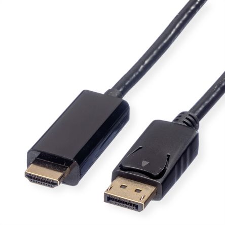 Roline Male DisplayPort to Male HDMI  Cable, 3840 x 2160, 5m [11.04.5788-10]; 266-0526
