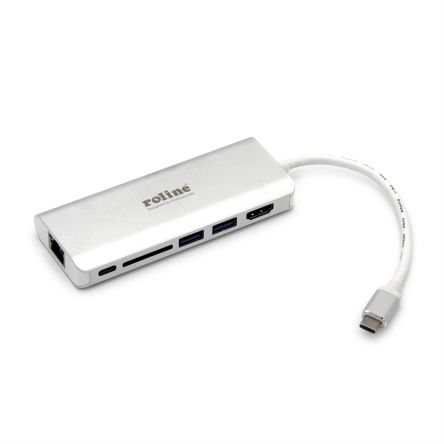 Roline 4K USB-C Docking Station with HDMI - 6 x USB ports, USB C [12.02.1037-5]; 266-0561