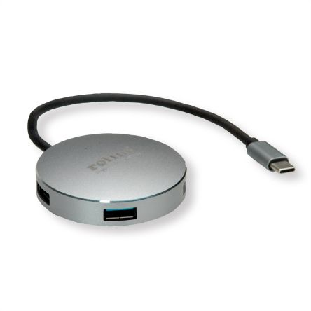 Roline 4 Port USB 3.2 USB C  Hub, USB Bus Powered, 200 x 60 x 11mm [14.02.5036-10]; 266-0586