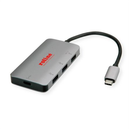 Roline 4 Port USB 3.2 USB C  Hub, USB Bus Powered, 100 x 40 x 10mm [14.02.5038-10]; 266-0588