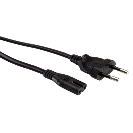 Roline Straight CEE 7/16 Plug to Straight IEC C7 Socket Power Cable, 5m [19.07.2078-50]; 266-0607
