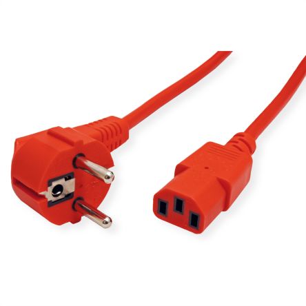 Roline Straight CEE 7/7 Plug to Straight IEC C13 Socket Power Cable, 1.8m [19.08.1010-25]; 266-0611