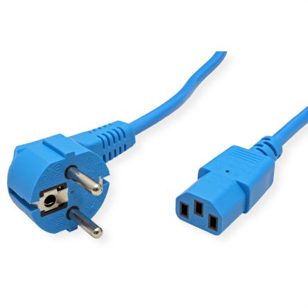Roline Straight CEE 7/7 Plug to Straight IEC C13 Socket Power Cable, 1.8m [19.08.1012-25]; 266-0613