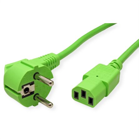 Roline Straight CEE 7/7 Plug to Straight IEC C13 Socket Power Cable, 1.8m [19.08.1013-25]; 266-0614
