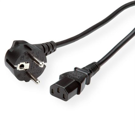 Roline Straight CEE 7/7 Plug to Straight IEC C13 Socket Power Cable, 3m [19.08.1030-50]; 266-0617