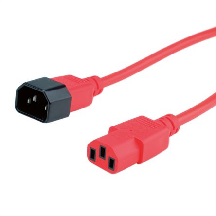 Roline Straight IEC C14 Plug to Straight IEC C13 Socket Power Cable, 3m [19.08.1531-25]; 266-0630