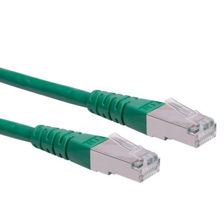 Roline, 1.5m Cat6, Green RJ45 to Male RJ45 Male, S/FTP, Terminated PVC Sheath [21.15.0826-100]; 266-0651