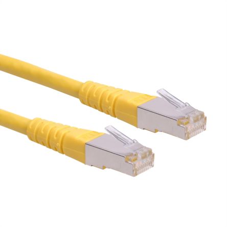 Roline, 1m Cat6, Yellow RJ45 to Male RJ45 Male, S/FTP, Terminated PVC Sheath [21.15.1332-100]; 266-0684