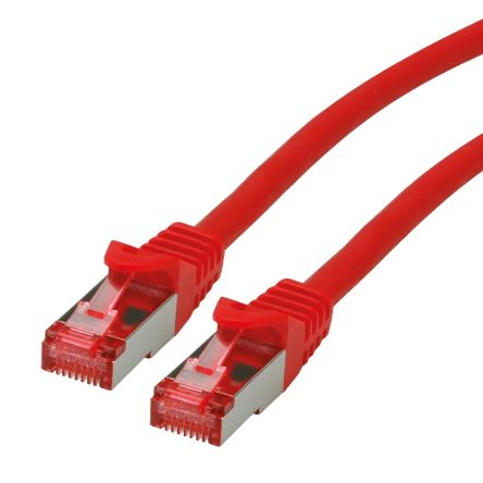 Roline, 1.5m Cat6a, Red RJ45 to Male RJ45 Male, S/FTP, Terminated LSZH Sheath [21.15.2614-100]; 266-0725