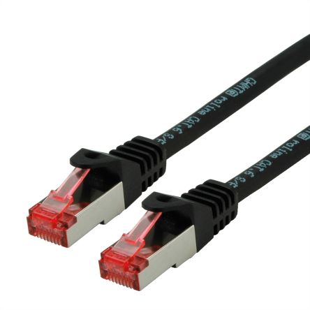 Roline, 1.5m Cat6a, Black RJ45 to Male RJ45 Male, S/FTP, Terminated LSZH Sheath [21.15.2654-100]; 266-0730