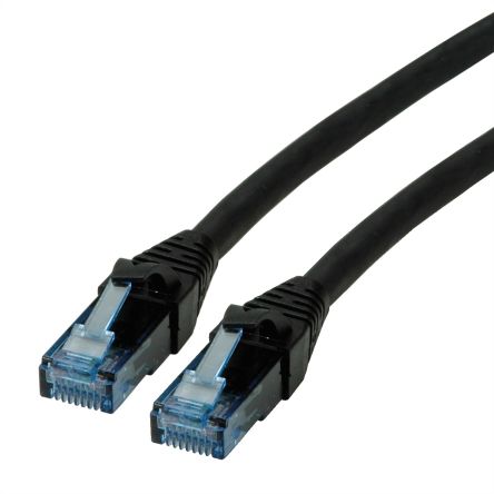 Roline, 1.5m Cat6a, Black RJ45 to Male RJ45 Male, UTP Unshielded, Terminated LSZH Sheath [21.15.2754-100]; 266-0738