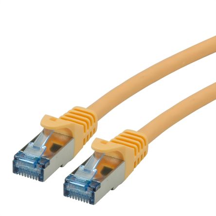 Roline, 1.5m Cat6a, Yellow RJ45 to Male RJ45 Male, S/FTP, Terminated LSZH Sheath [21.15.2824-100]; 266-0742