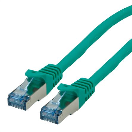 Roline, 1.5m Cat6a, Green RJ45 to Male RJ45 Male, S/FTP, Terminated LSZH Sheath [21.15.2834-100]; 266-0743