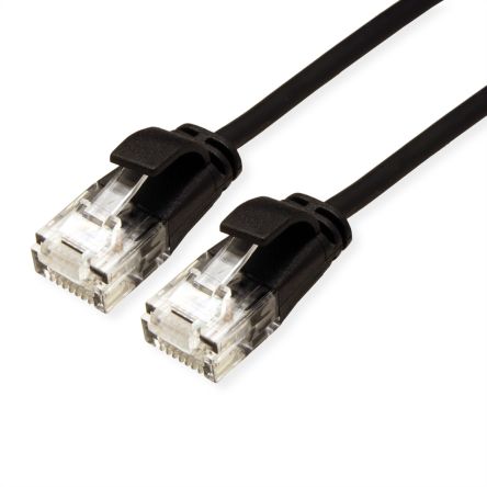 Roline, 300mm Cat6a, Black RJ45 to Male RJ45 Male, UTP Unshielded, Terminated LSZH Sheath [21.15.3951-100]; 266-0793