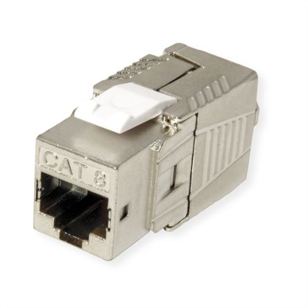 Roline RJ45 Keystone Jack Series Female RJ45 Connector, Keystone Mount, Cat8 1 Port 1 -Way [26.11.0381-50]; 266-0821