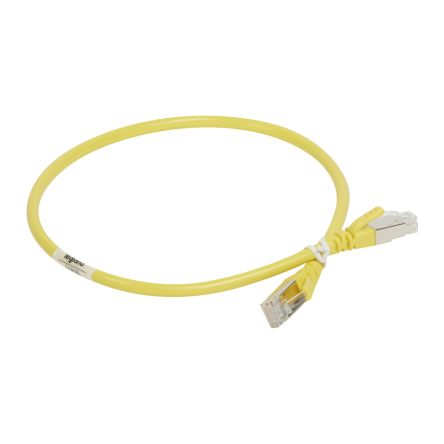 Legrand, 500mm Cat6a, Yellow RJ45 to RJ45, F/UTP, Terminated PVC Sheath [0 518 16]; 266-1052
