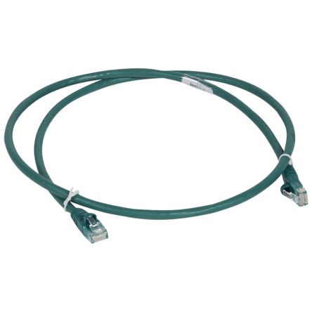 Legrand, 2m Cat6, Green RJ45 to RJ45, U/UTP, Terminated [0 518 59]; 266-1053