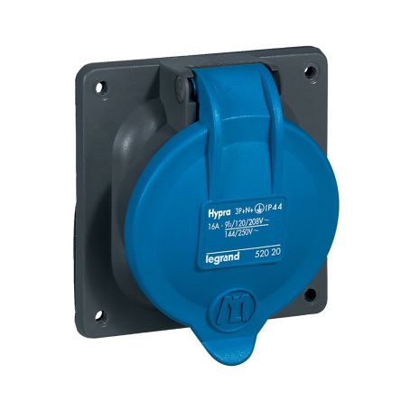 Legrand, Hypra IP44 Blue 3P + N + E Socket Socket, Rated At 16A, 250 V No [0 520 20]; 266-1056