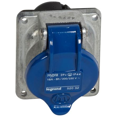 Legrand, Hypra IP44 Blue Surface Mount 2P+E Socket Socket, Rated At 16A, 250 V No [0 520 32]; 266-1057