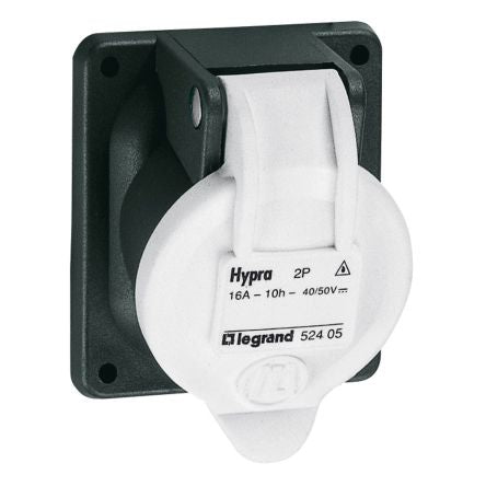 Legrand, Hypra IP44 White 2P Industrial Power Socket, Rated At 16A, 50 V No [0 524 05]; 266-1072