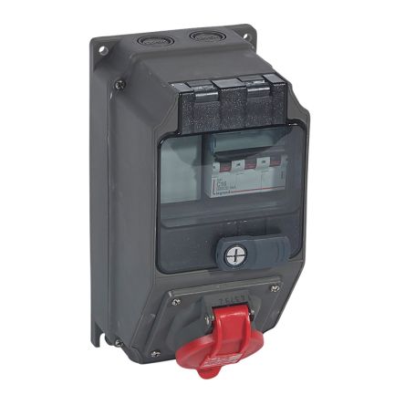 Legrand, Hypra IP44 Grey Wall Mount 3P + N + E Socket Socket, Rated At 16A, 415 V No [0 592 18]; 266-1138