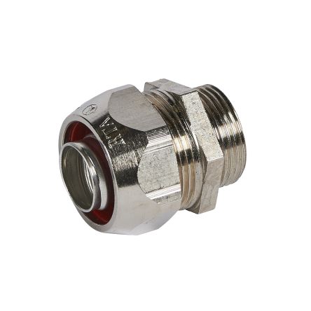Legrand Straight Male, Conduit Fitting, 16mm Nominal Size, PG16, Brass, Metallic [3 820 29]; 266-1246