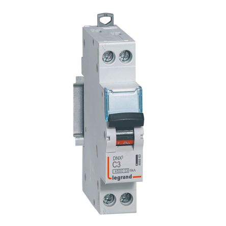 Legrand DNX3 Circuit Breaker, 2P, 3A Curve C, 230V AC, 6 kA Breaking Capacity [406863]; 266-1307