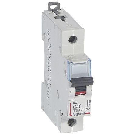 Legrand DX3 Circuit Breaker, 1P, 40A Curve C, 230V AC, 10 kA Breaking Capacity [407658]; 266-1319