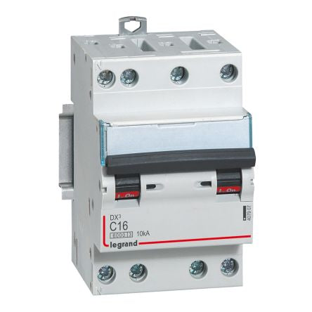 Legrand DX3 Circuit Breaker, 4P, 16A Curve C, 400V AC, 10 kA Breaking Capacity [407907]; 266-1324