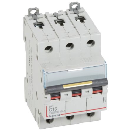 Legrand DX3 Circuit Breaker - 3 Pole 400V Voltage Rating, 16A Current Rating [409273]; 266-1340