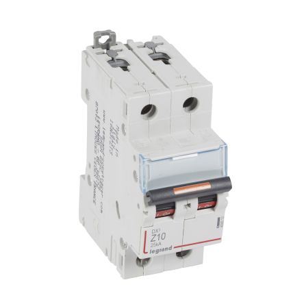 Legrand DX3 Circuit Breaker, 2P, 10A, Type Z, 400V AC, 25 kA Breaking Capacity [409912]; 266-1346