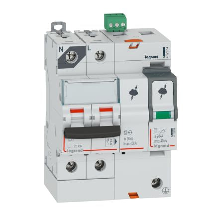 Legrand Single Phase Surge Arrester, 40kA, 2.5kV, DIN Rail Mount [412214]; 266-1368