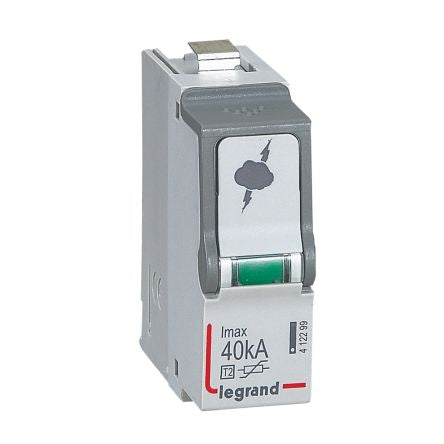 Legrand Single Phase Surge Arrester, 40kA, 1.7kV, DIN Rail Mount [412299]; 266-1370